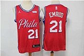 76ers 21 Joel Embiid Red Jordan Brand Swingman Jersey,baseball caps,new era cap wholesale,wholesale hats